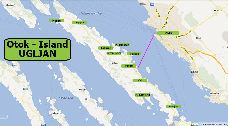 karta hrvatske otok ugljan Conte Adriatic » otok ugljan karta karta hrvatske otok ugljan